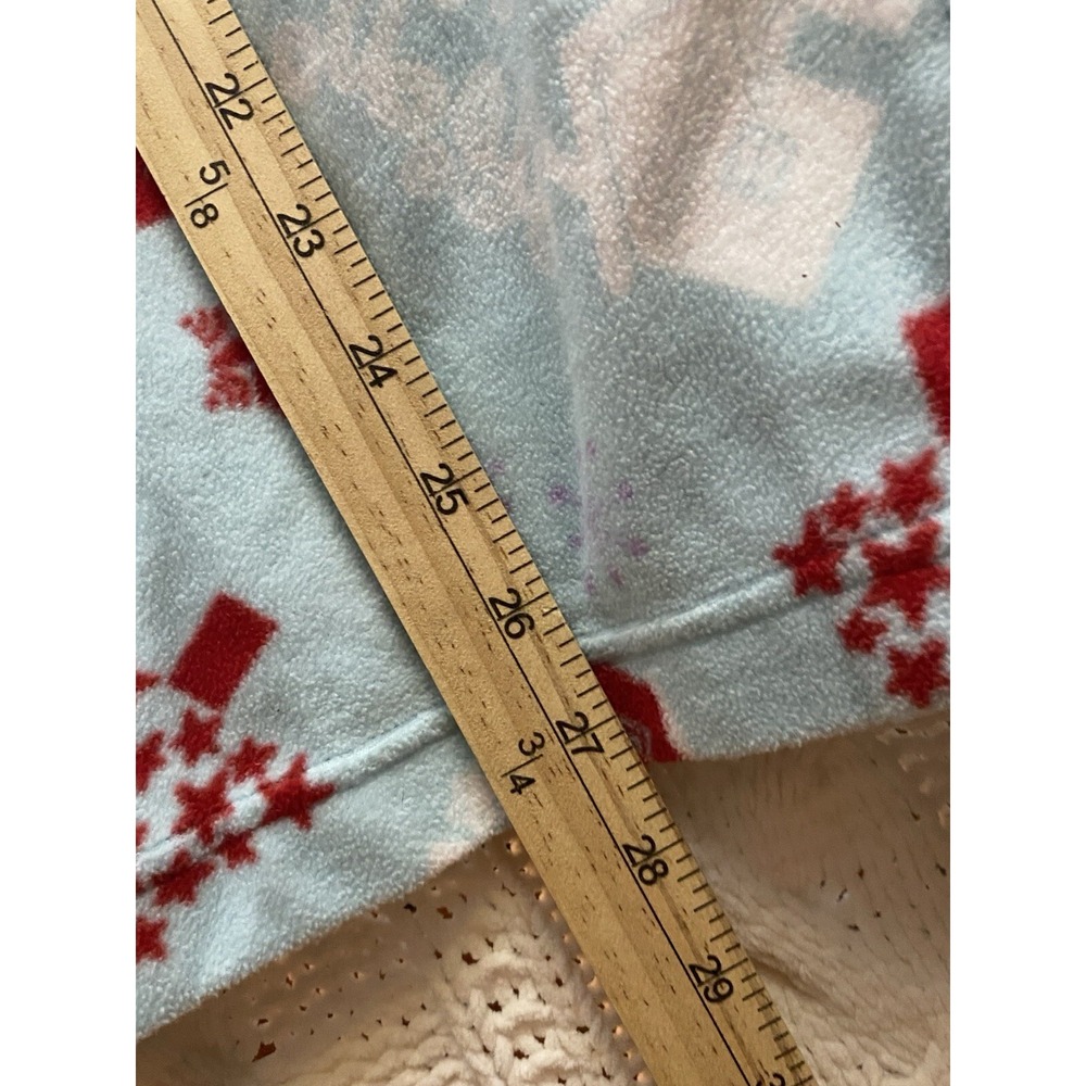 Pink K Women's XL Snowman Print Pajama Set Long Sleeve Fleece Aqua‎ Blue - Picture 4 of 6